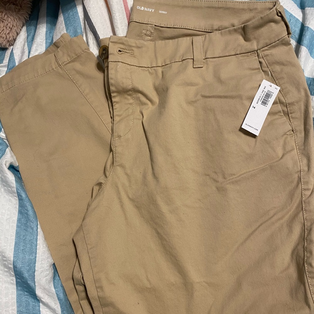 Old Navy Khaki skinny pants new with tags size 14